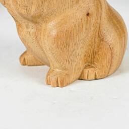 Sitting Bulldog Sculpture, Dog Statue, Animal, Natural Piece, Wooden Base, Unique Figurine, Room Decor, Nursery Gift For Son - thumbnail 4