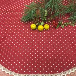 Handmade Burlap Christmas Tree Skirt Scandinavian Decor - thumbnail 2