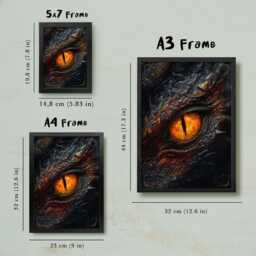 Framed Dragon Eye Print Bookshelf Decor, Fourth Wing Bookish Print, Romantasy Smut Library Shelf, Booktok Fantasy Gift, Tairn Smaug - thumbnail 2