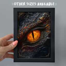 Framed Dragon Eye Print Bookshelf Decor, Fourth Wing Bookish Print, Romantasy Smut Library Shelf, Booktok Fantasy Gift, Tairn Smaug - thumbnail 1