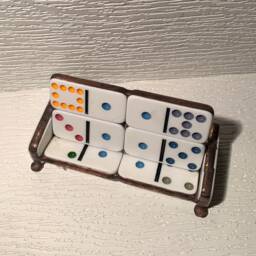Business Card Holder - Horizontal Mexican Train Tiles Dominos Very Cool - thumbnail 3