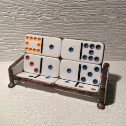 Business Card Holder - Horizontal Mexican Train Tiles Dominos Very Cool - thumbnail 2