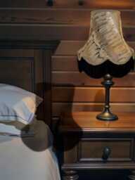 Bronze Moroccan Fabric Lampshade Black Fringe, British Made Pendant Shade