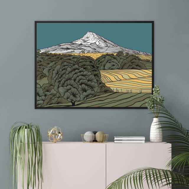 Roseberry Topping Framed Canvas By Welsh Artist Lisa Reeve - image 1
