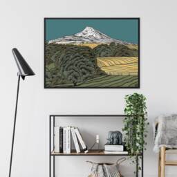 Roseberry Topping Framed Canvas By Welsh Artist Lisa Reeve - thumbnail 3