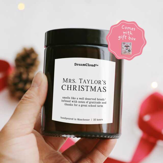 Personalized Christmas Gift For Teachers Teaching Assistant Nursery Key Worker - Thoughtful Thank You Candles School - image 1