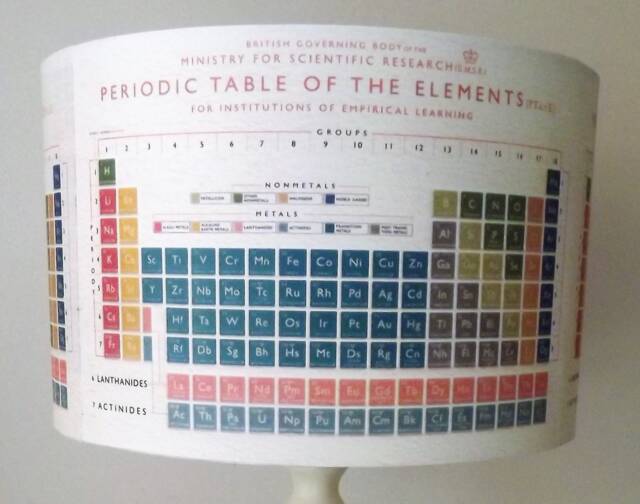 Periodic Table Lampshade, Light Shade, Retro Vintage, Old School, Classroom. Drum - image 1
