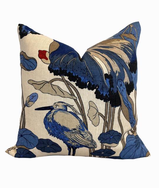 G.p & J Baker Nympheus Indigo/Marine/Linen Double Sided Cushion Cover Pillow - image 1