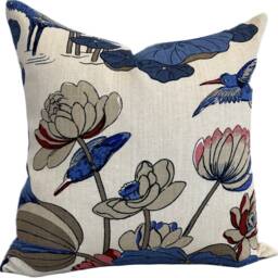 G.p & J Baker Nympheus Indigo/Marine/Linen Double Sided Cushion Cover Pillow - thumbnail 3