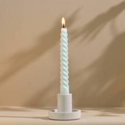 Seafoam Twist Candles Beeswax Soy Blend Taper Candles, Set Of 5 - thumbnail 4