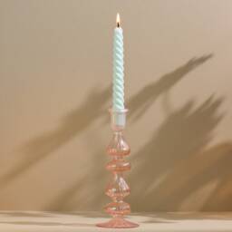 Seafoam Twist Candles Beeswax Soy Blend Taper Candles, Set Of 5 - thumbnail 2