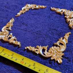 4 Ornate Corners Applique Gilt Or White French Style Decorative Wall Furniture Onlay Moulding Pediment Plastic Decoration - thumbnail 2