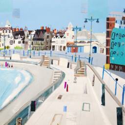 Custom Hand Painted Town Portrait, Made To Order Mixed Media Artwork - thumbnail 2