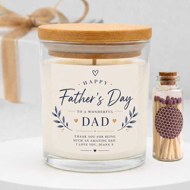 Personalised Father's Day Soy Wax Candle, Vegan Eco-Friendly Home Fragrance - image 1