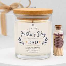 Personalised Father's Day Soy Wax Candle, Vegan Eco-Friendly Home Fragrance
