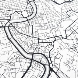 Rome Map Hand Drawn Street Italy City Drawing Black & White - Art Print Wedding Anniversary Graduation Gift European Travel Art - thumbnail 2