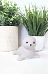Handmade Concrete Seal Statue, Baby Nursery Decor, Room Decoration, Cute Gift, Memorial Statue - thumbnail 1
