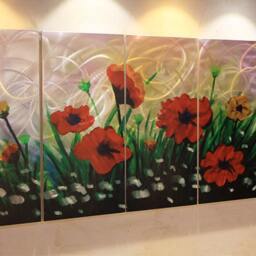 Large Metal Flower Wall Art, Modern Aluminum Sculpture, Home Decor - thumbnail 3