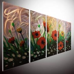 Large Metal Flower Wall Art, Modern Aluminum Sculpture, Home Decor - thumbnail 1
