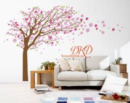 Cherry Blossoms Tree Wall Decal Living Room Wall Sticker Baby Nursery Decals - thumbnail 1
