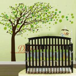 Cherry Blossoms Tree Wall Decal Living Room Wall Sticker Baby Nursery Decals - thumbnail 2