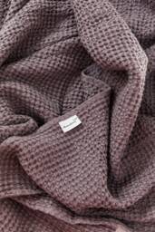 Linen Waffle Blanket in Dusty Lavender. Bed Throw Lilac. Blanket