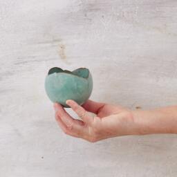 Set Of 2 Turquoise Ceramic Handmade Candle Holders, Votive Holder Set, Living Room, Entrance Decor, Bedside Gift For Her - thumbnail 3