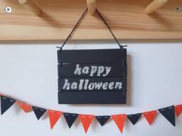 Black Happy Halloween Sign Wall Art Home Decor, Hanging Housewarming Gift - thumbnail 1