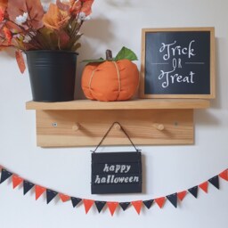Black Happy Halloween Sign Wall Art Home Decor, Hanging Housewarming Gift - thumbnail 2