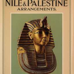 Vintage 1926-27 Cook's Travel Poster - Nile & Palestine Tours - Tutankhamun Mask Antique Tourism Print - thumbnail 2