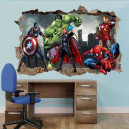 Super Wall Stickers Heroes Spiderman Hulk Avengers Decal Mural Poster Kids Boys Room Decor 1112 - thumbnail 3
