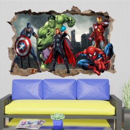 Super Wall Stickers Heroes Spiderman Hulk Avengers Decal Mural Poster Kids Boys Room Decor 1112 - thumbnail 2
