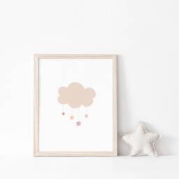 Gender Neutral Moon Stars Prints - Set Of 3, Love You To The Back, Beige & Pink Decor, Baby Girl Print, Nursery Prints, Kids Bedroom - thumbnail 3