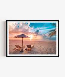 Beach Sunset Print, Coastal Photography Wall Art, House Decor - thumbnail 1