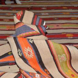 Rug Kilim Anatoilien - 253 X 152 cm - Authentic Rug Wool Hand Made Free Shipping - thumbnail 3