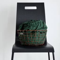Dark Emerald Linen Fitted Sheet, Stonewashed Bedding - thumbnail 2