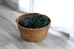 Dark Emerald Linen Fitted Sheet, Stonewashed Bedding - thumbnail 1