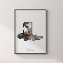 Las Vegas Map Black & Gold Wall Art Print - Nevada Usa United States Of America [Ev] - thumbnail 3