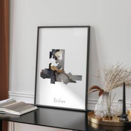 Las Vegas Map Black & Gold Wall Art Print - Nevada Usa United States Of America [Ev] - thumbnail 1