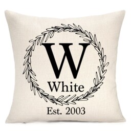Personalized Monogrammed Throw Pillow - Housewarming, Anniversary, Or Wedding - thumbnail 3