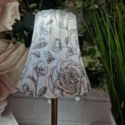 Cordless Touch Lamp. Decoupaged Black Floral & Bee Toile Usb Rechargeable Table Lamp.four Base Colours - thumbnail 3