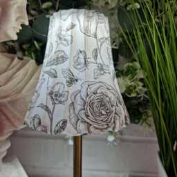 Cordless Touch Lamp. Decoupaged Black Floral & Bee Toile Usb Rechargeable Table Lamp.four Base Colours