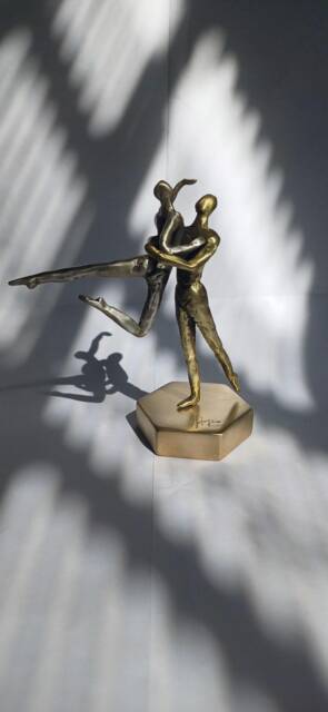 Ballet Dance Miniature Figurine in Sterling Silver & Bronze - image 1