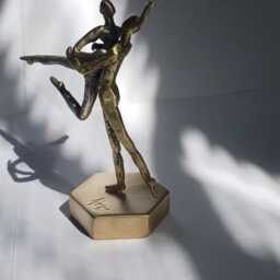 Ballet Dance Miniature Figurine in Sterling Silver & Bronze - thumbnail 2
