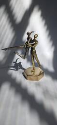 Ballet Dance Miniature Figurine in Sterling Silver & Bronze - thumbnail 1