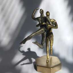Ballet Dance Miniature Figurine in Sterling Silver & Bronze - thumbnail 4