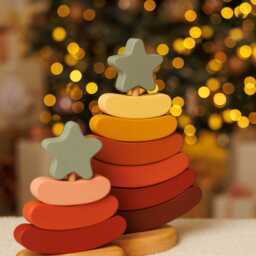 Wooden Fir Tree Stacking Toy Montessori Toddler Toy - thumbnail 2