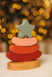 Wooden Fir Tree Stacking Toy Montessori Toddler Toy - thumbnail 1