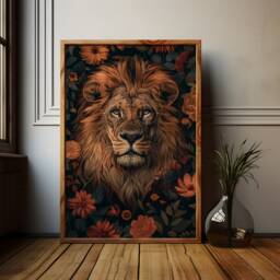 William Morris Lion Poster Gothic Dark Academia Art Print - thumbnail 2