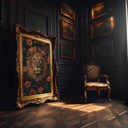 William Morris Lion Poster Gothic Dark Academia Art Print - thumbnail 3